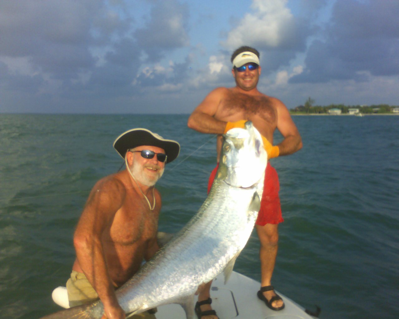 Picture of summer tarpon being held at Captiva Pass in 2007
